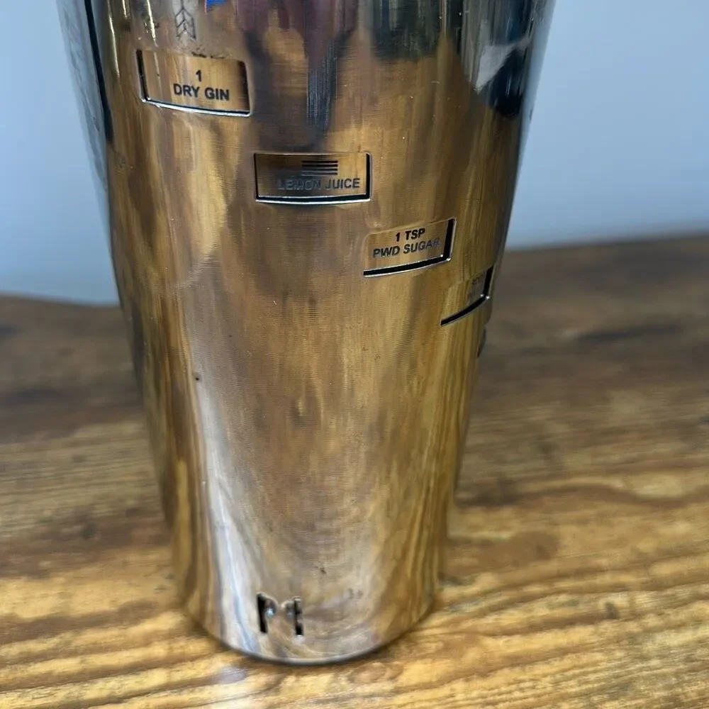 Pottery Barn Dial a Drink Cocktail Shaker 11” Stainless Steel‎